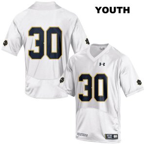 Notre Dame Fighting Irish Youth Jake Rittman #30 White Under Armour No Name Authentic Stitched College NCAA Football Jersey IXB7499AA